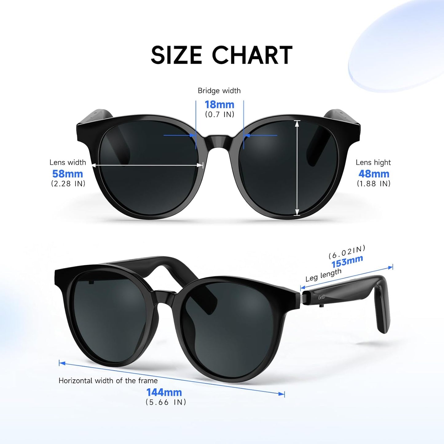 AI Smart Glasses for Men and Women, Low Bridge Fit, 74-Language Real-Time Translator Powered by Chatgpt - Bluetooth 5.4 with 11H Playtime, Polarized Sunglasses for Travel, Driving, Daily Use