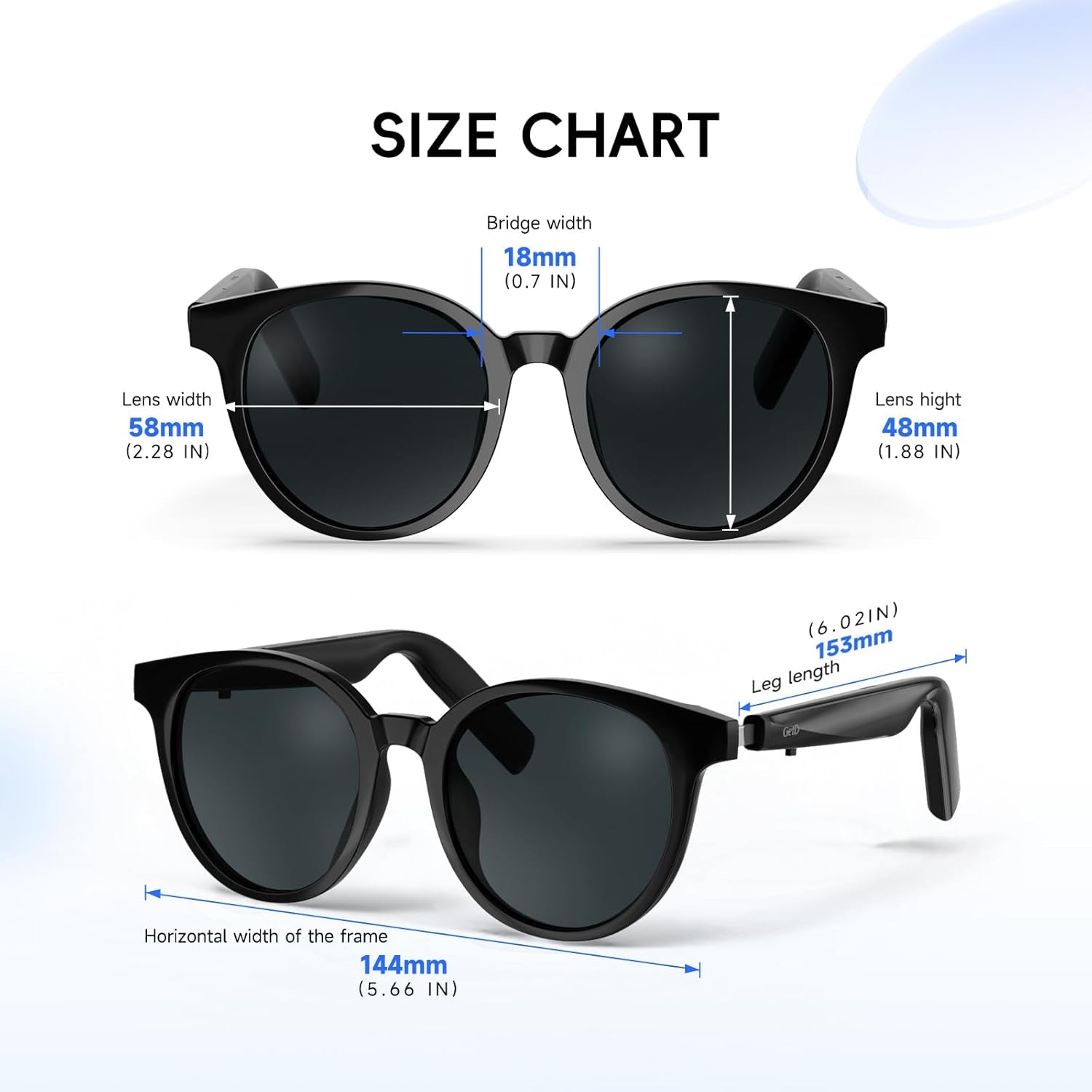 AI Smart Glasses for Men and Women, Low Bridge Fit, 74-Language Real-Time Translator Powered by Chatgpt - Bluetooth 5.4 with 11H Playtime, Polarized Sunglasses for Travel, Driving, Daily Use