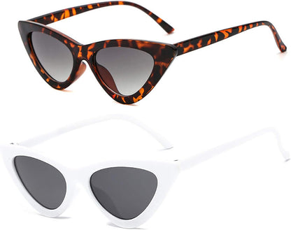 Retro Vintage Cat Eye Sunglasses for Women with Plastic Frame