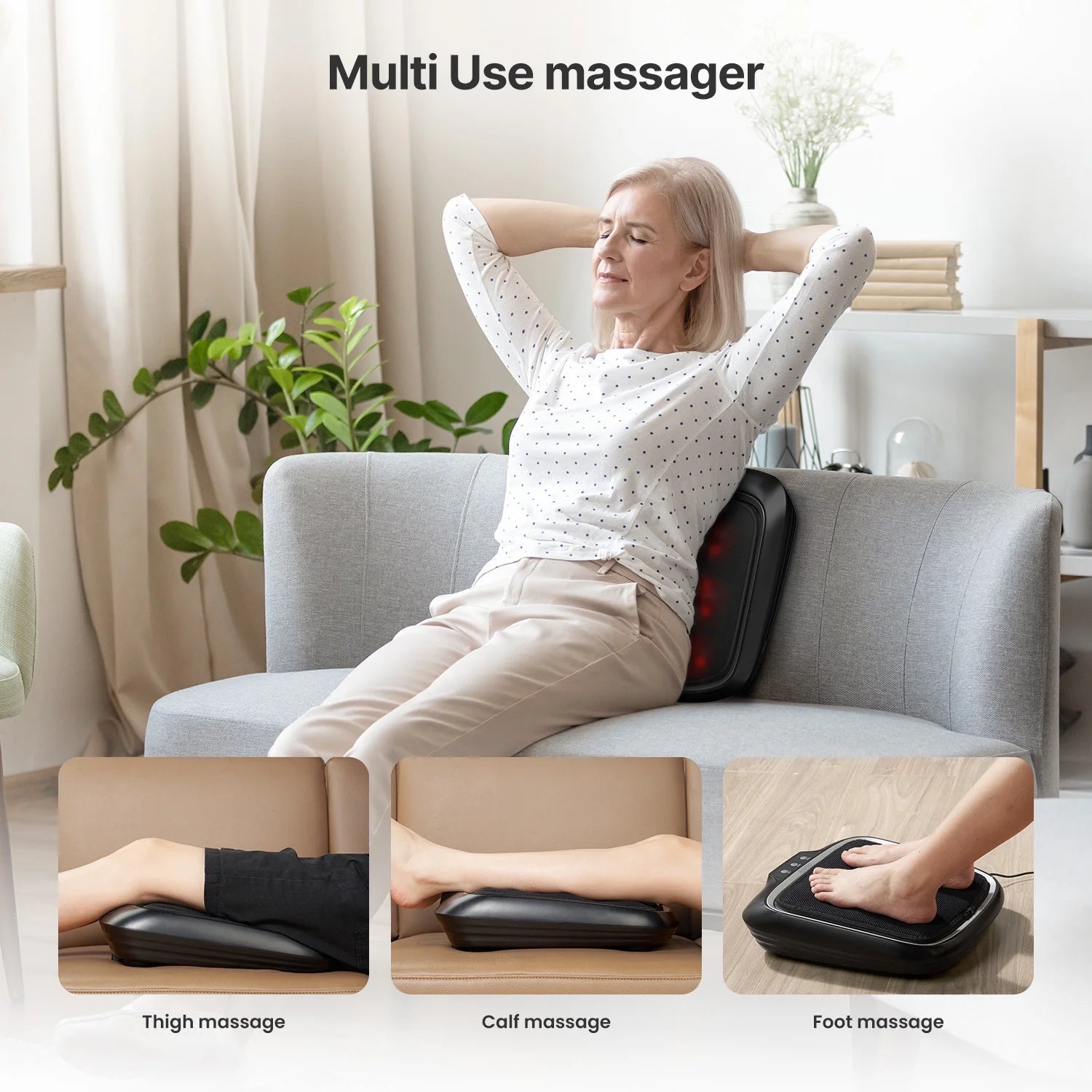 Foot Massager with Heat,Shiatsu Foot Massager for Circulation, Back Massager, Foot Warmer and Massager for Neuropathy Muscle Pain Relief Plantar Fasciitis, Valentines Day Gifts for Women Men