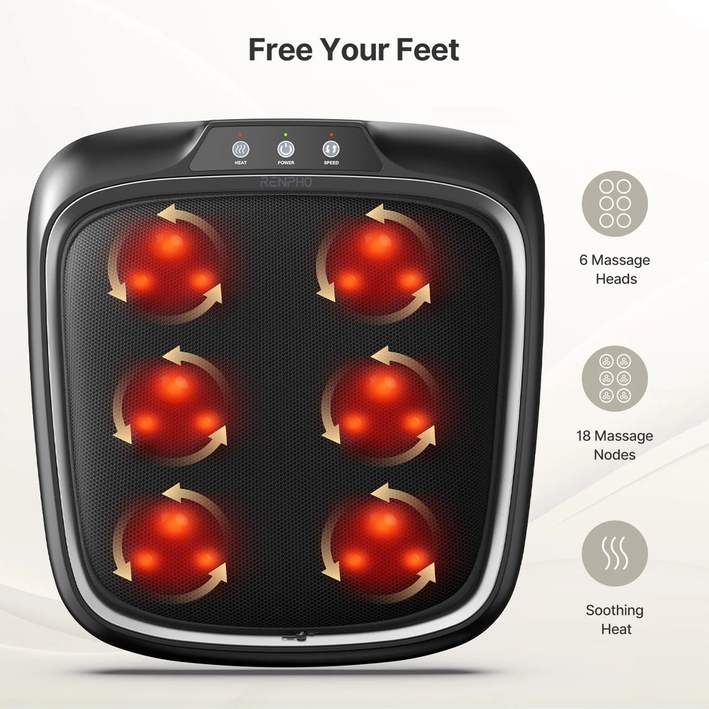 Foot Massager with Heat,Shiatsu Foot Massager for Circulation, Back Massager, Foot Warmer and Massager for Neuropathy Muscle Pain Relief Plantar Fasciitis, Valentines Day Gifts for Women Men