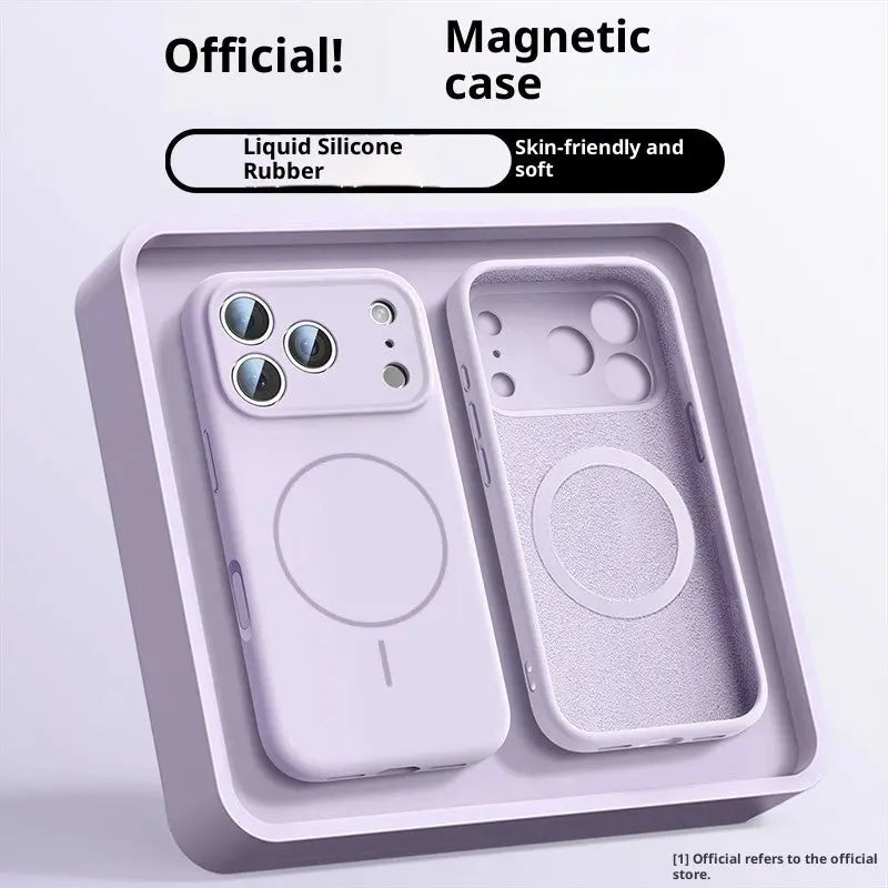 Applicable To 17 Fine Circle Magnetic Phone Case Liquid Silicone Cjdropshipping