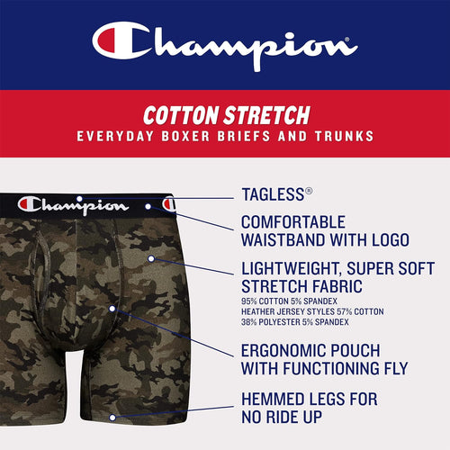 Men'S Everyday Cotton Stretch Boxer Briefs- 5 Pack