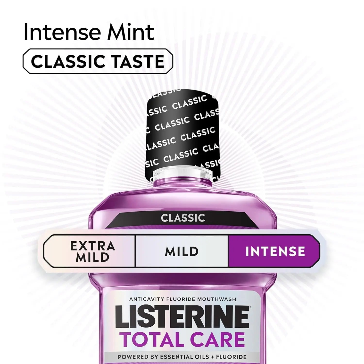 Total Care Anticavity Fluoride Mouthwash, 6-In-1 Rinse Helps Kill 99% of Bad Breath Germs, Prevents Cavities, Strengthens Teeth, Bad Breath Treatment for Adults, Fresh Mint, Twin Pack, 2X1 L