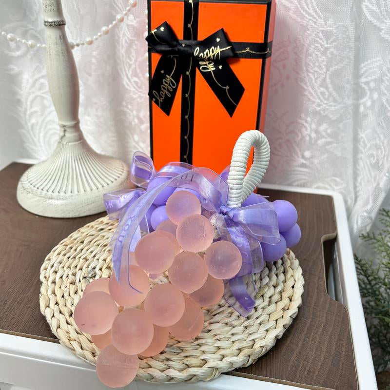 Grape Cluster Handmade Soap(25 Pcs), Suitable for Cleansing, Bathing, Hand Washing and Fragrance Pendant, Deep Cleansing, Oil Control, Smooth Light, Valentine'S Day Gift,Comes with Ribbon and Gift Box