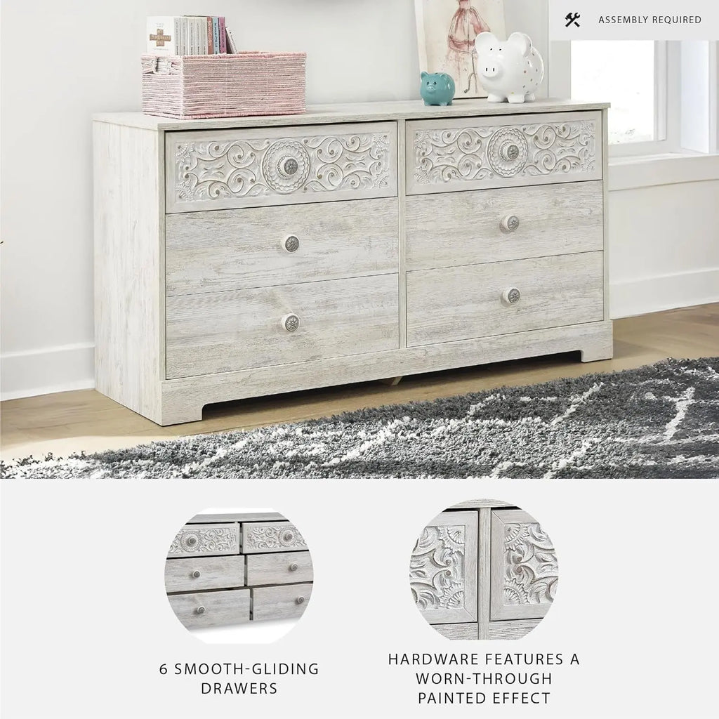 Paxberry Boho Dresser, Whitewash