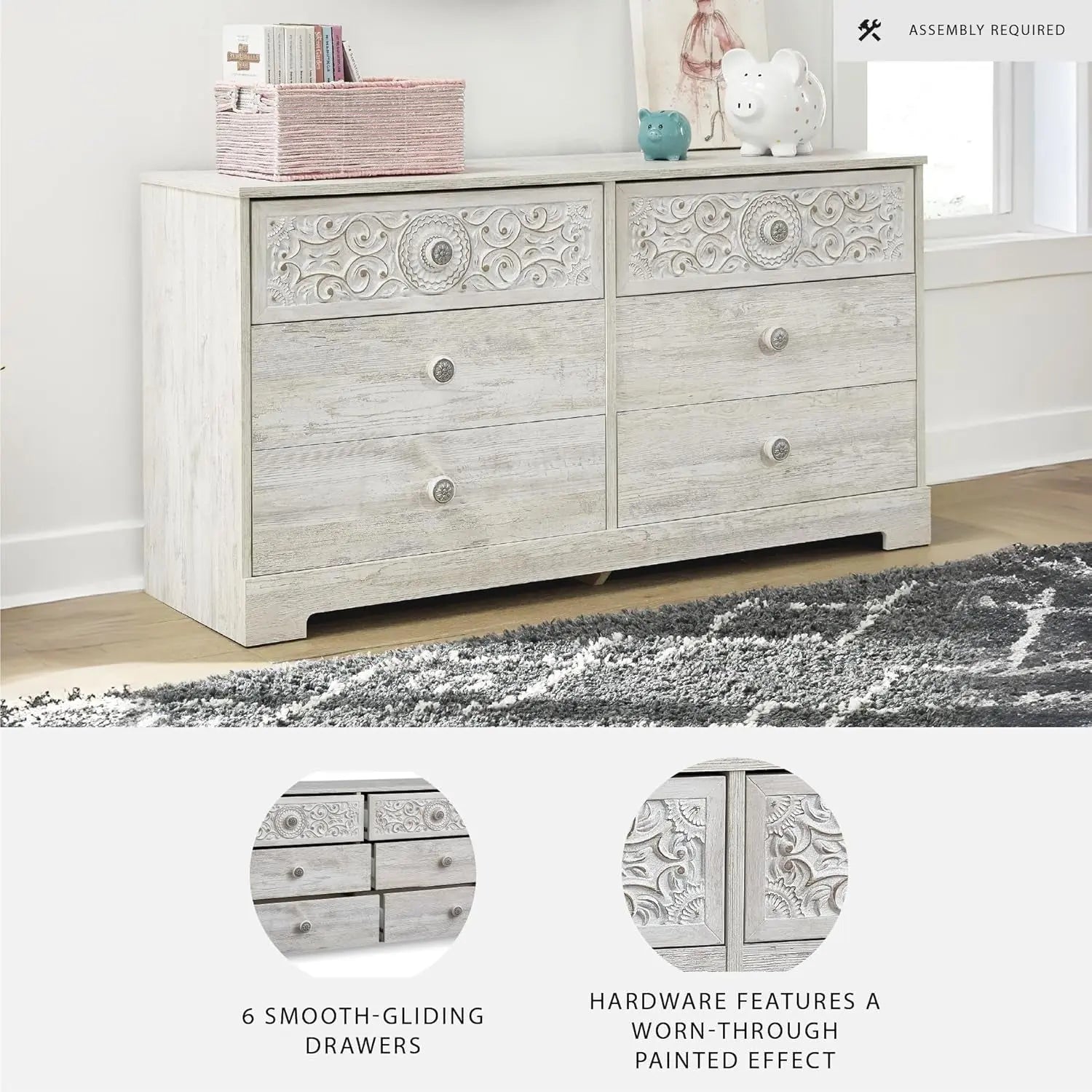 Paxberry Boho Dresser, Whitewash