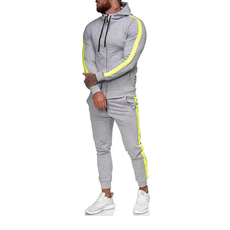 Men's Hooded Zip-Up Athletic Tracksuit Set - New Era Fashion LLc