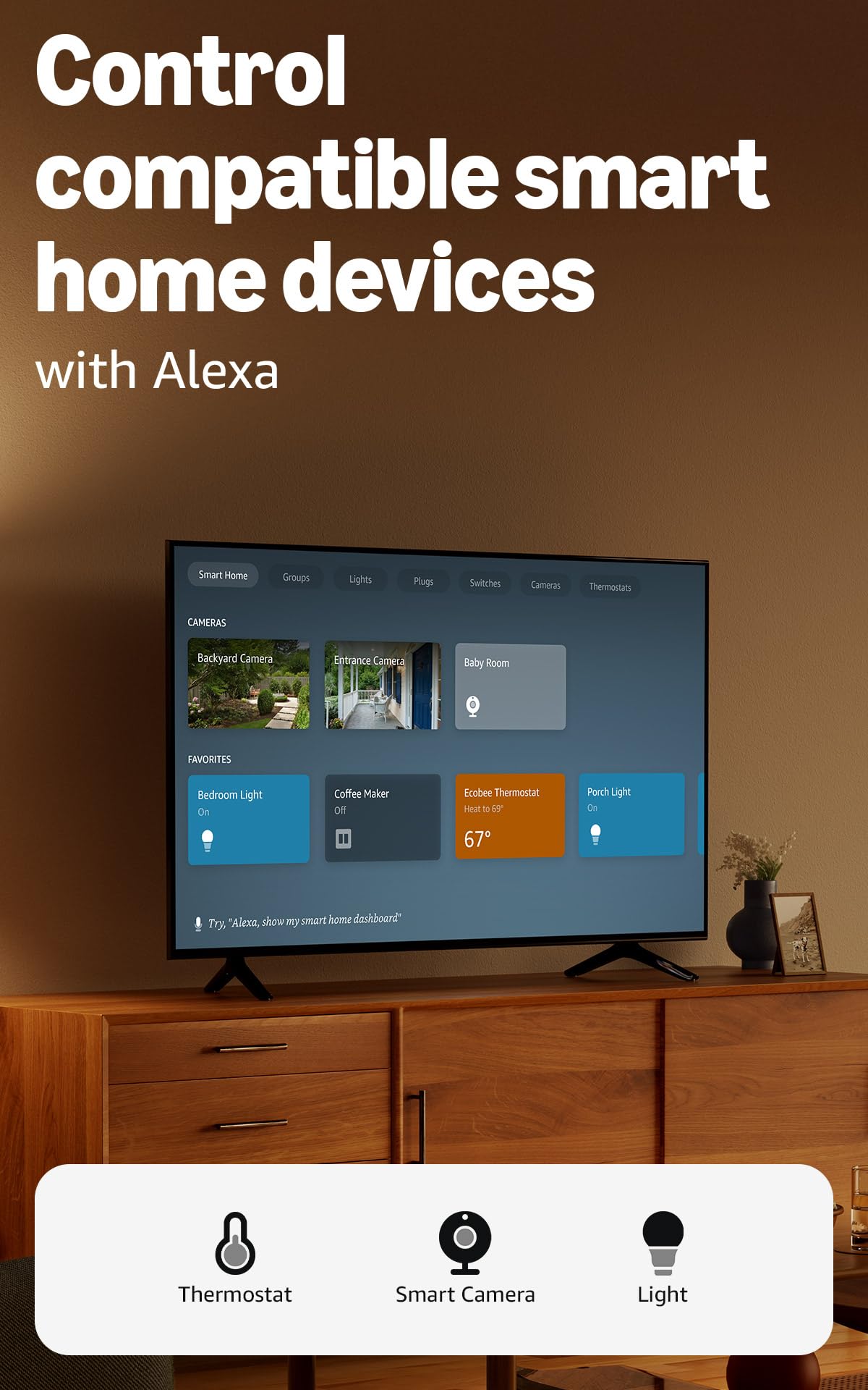 Amazon Fire TV Stick HD (newest model), free and live TV, Alexa Voice Remote, smart home controls, HD streaming Amazon