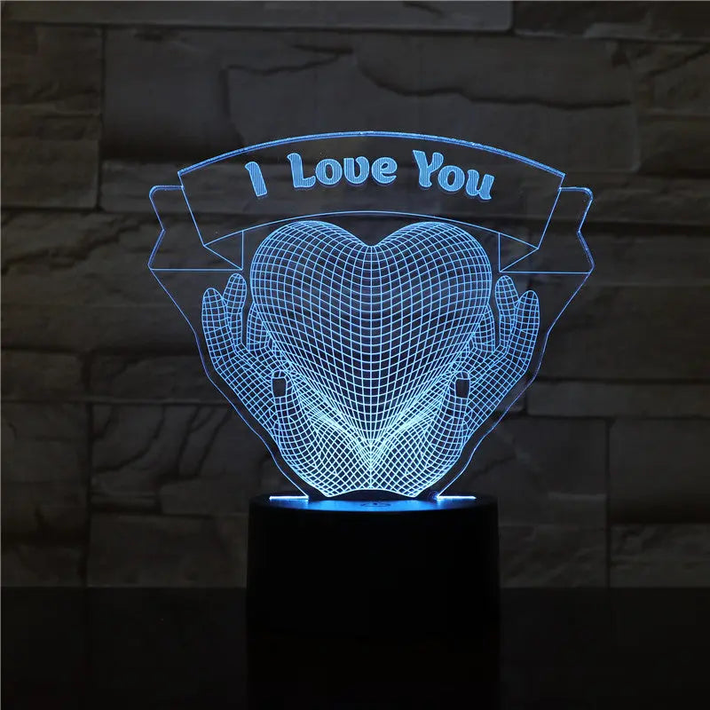 Valentines Day Gift Hands Holding Love 3D Night Light Autods