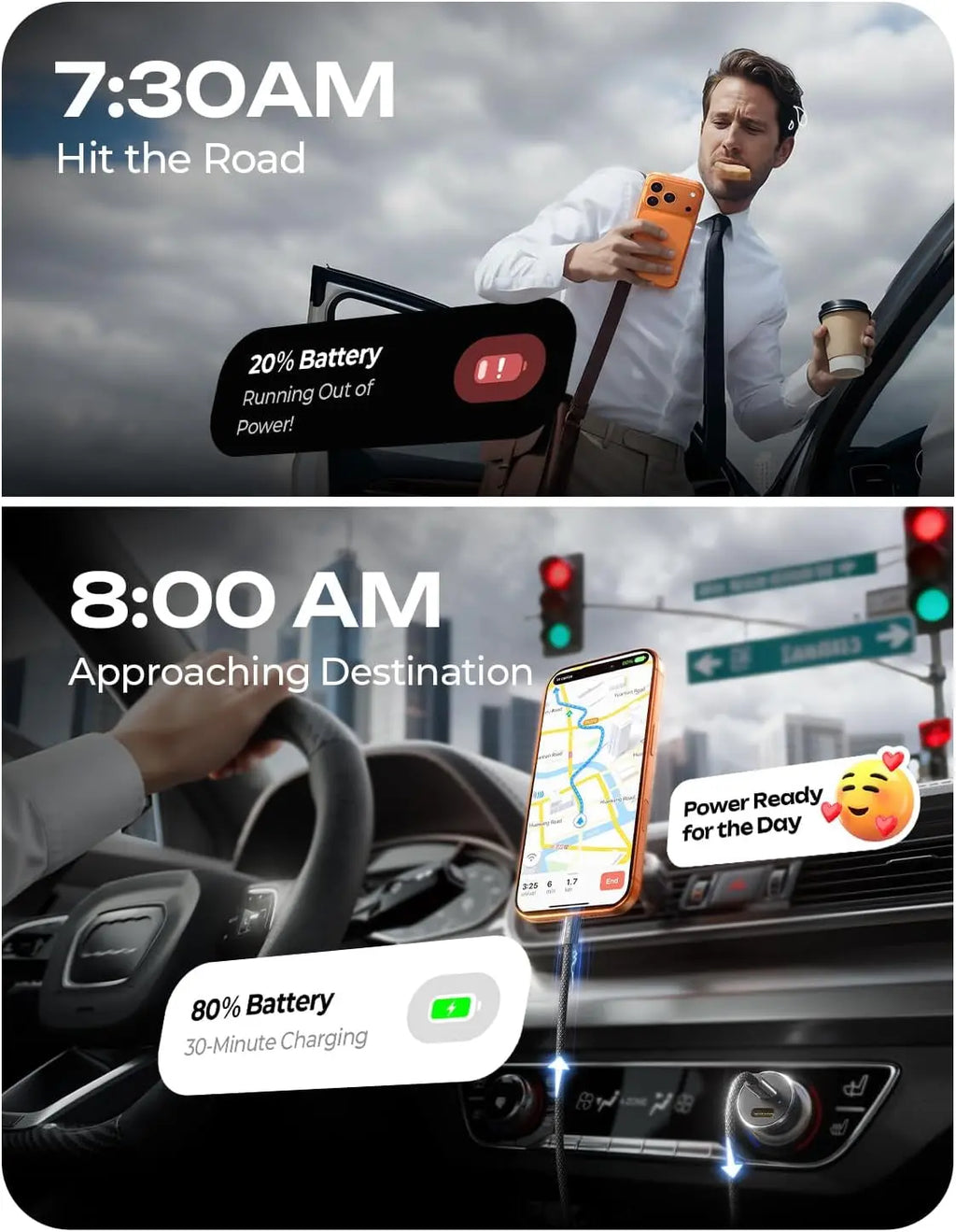 67.5W Car Charger USB C Fast Charge for Iphone 17 Pro Max, PD 45W USB C Car Charger Fast Charging【Mini & Metal】 Valentines Day Gifts Cigarette Lighter Adapter for Samsung Galaxy S26 Ultra/S25