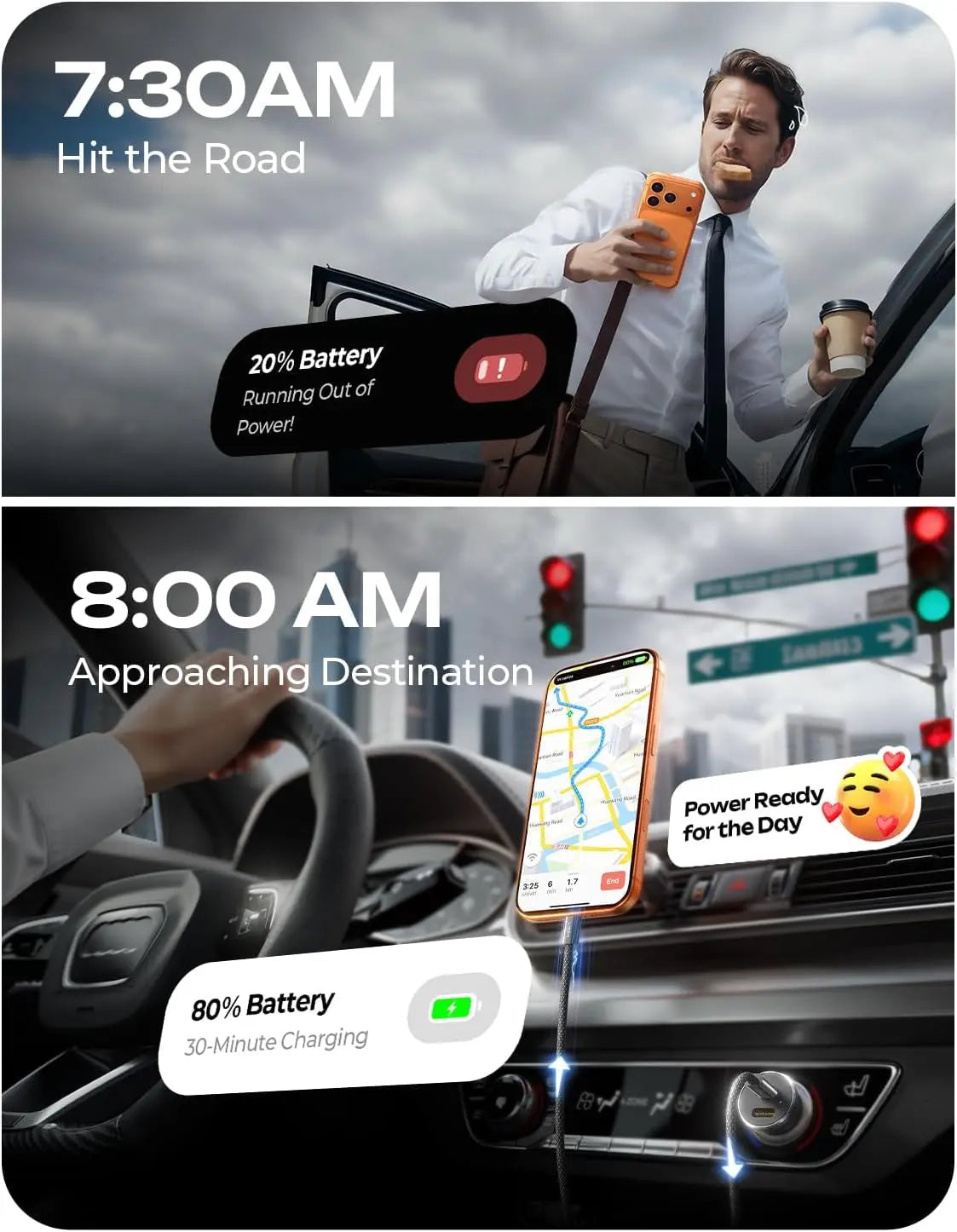 67.5W Car Charger USB C Fast Charge for Iphone 17 Pro Max, PD 45W USB C Car Charger Fast Charging【Mini & Metal】 Valentines Day Gifts Cigarette Lighter Adapter for Samsung Galaxy S26 Ultra/S25