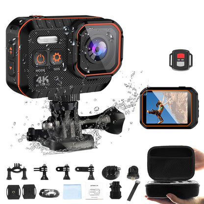 novzzovaz Action Camera 4K WiFi Sports Camera IPX8 33FT Waterproof Camera 170° Wide Angle 16MP Underwater Camera with Remote Control Accessories Kit and Carrying Case