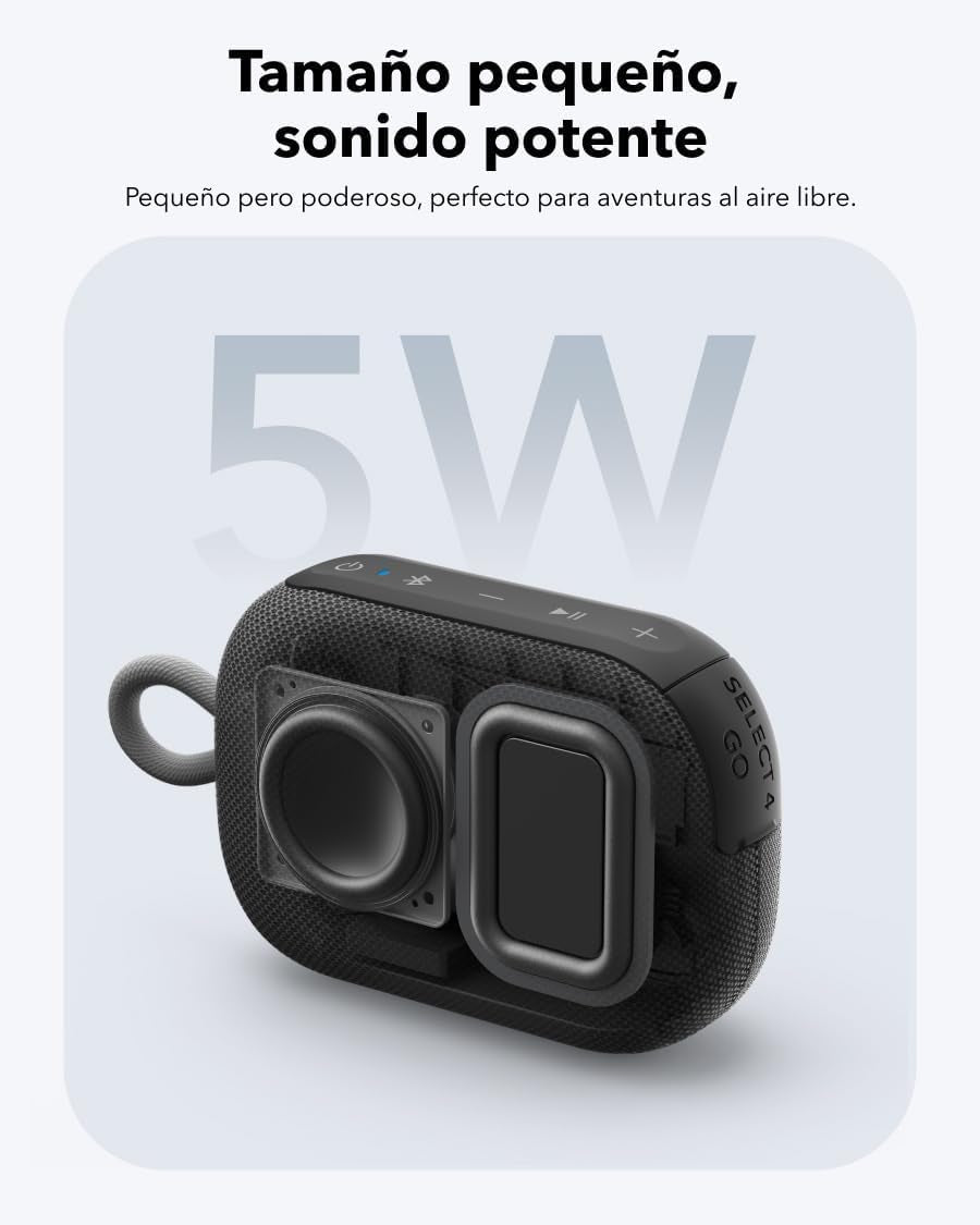 Soundcore Select 4 Go Bluetooth Shower Speaker by Anker, IP67 Waterproof/Dustproof, Ultra-Portable Bluetooth Speaker, 20H Playtime, Floatable, Powerful Sound, Electronics for Outdoors/Home/Travel