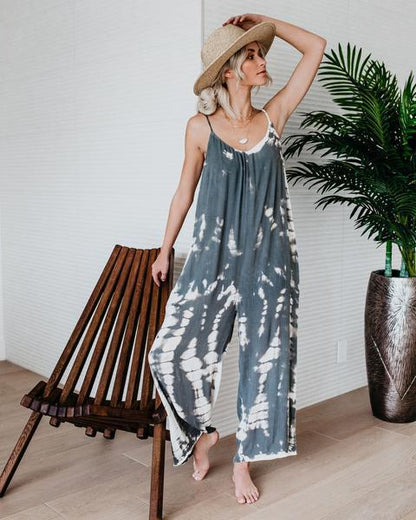 Summer Chic Tie-Dye Spaghetti Strap Jumpsuit