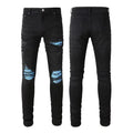 Trendy Ripped Patch Elastic Jeans by Leading Brand Zendrop
