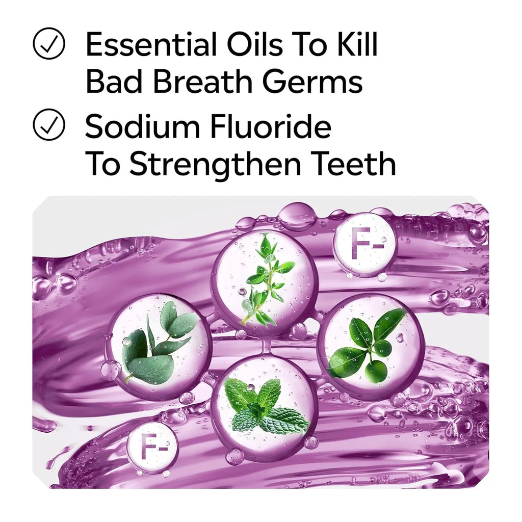 Total Care Anticavity Fluoride Mouthwash, 6-In-1 Rinse Helps Kill 99% of Bad Breath Germs, Prevents Cavities, Strengthens Teeth, Bad Breath Treatment for Adults, Fresh Mint, Twin Pack, 2X1 L