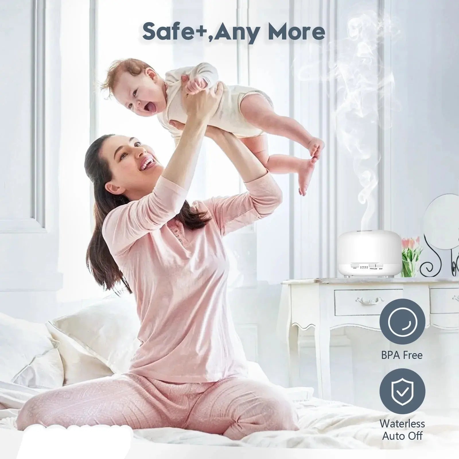 500Ml Essential Oil Diffuser with 6*10Ml Essential Oils Set, Flower Aromatherapy Diffusers with Remote Control, Oil Air Humidifier Vaporizer for Large Room Bedroom Office