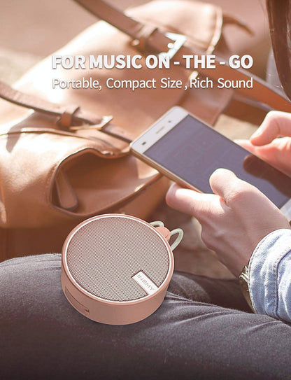 C12 Waterproof Bluetooth Shower Speaker - Portable IPX7 Rated, High-Quality Sound, TF Card Support, Suction Cup Design for Outdoor Use (Cashmere Pink)
