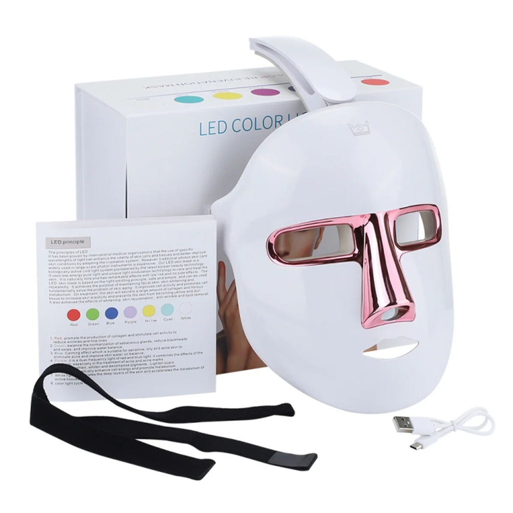 LED Face Mask, 7-Color Light Display for Relaxing Skincare Routines