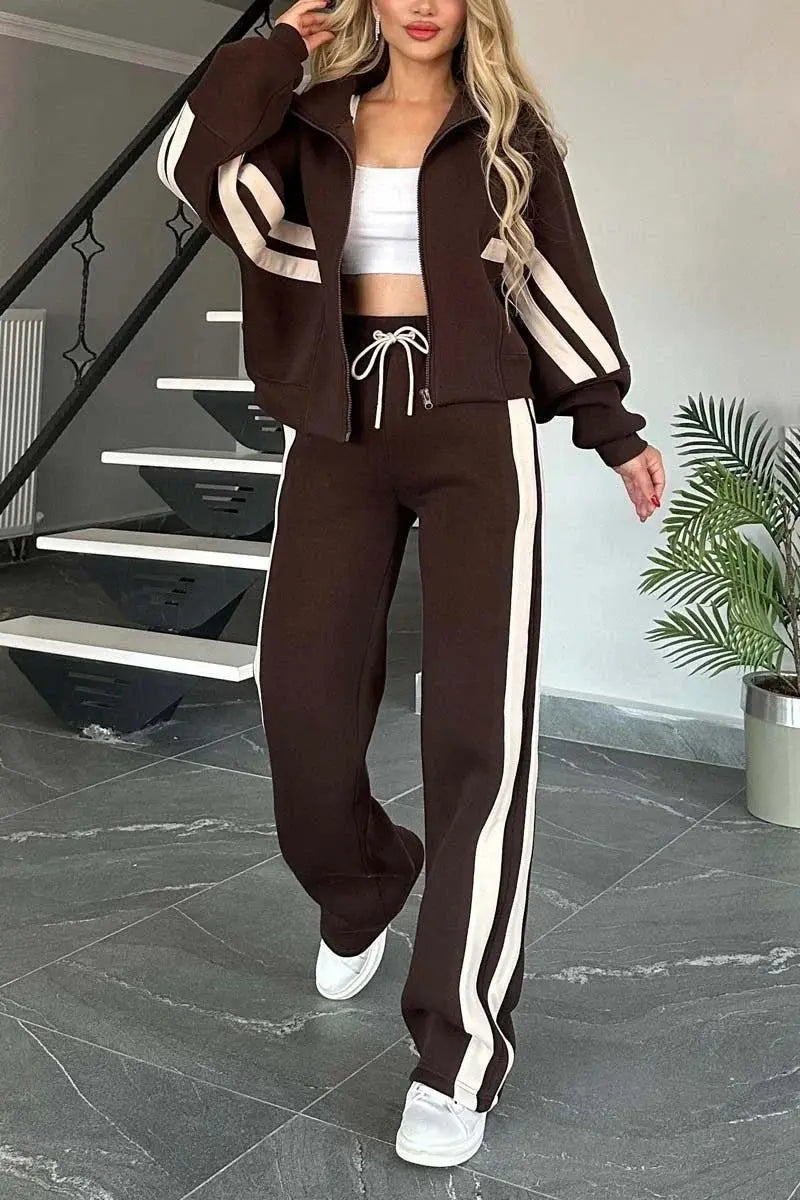 Casual Trousers Simple Zipper Coat For Women - New Era Fashion LLc