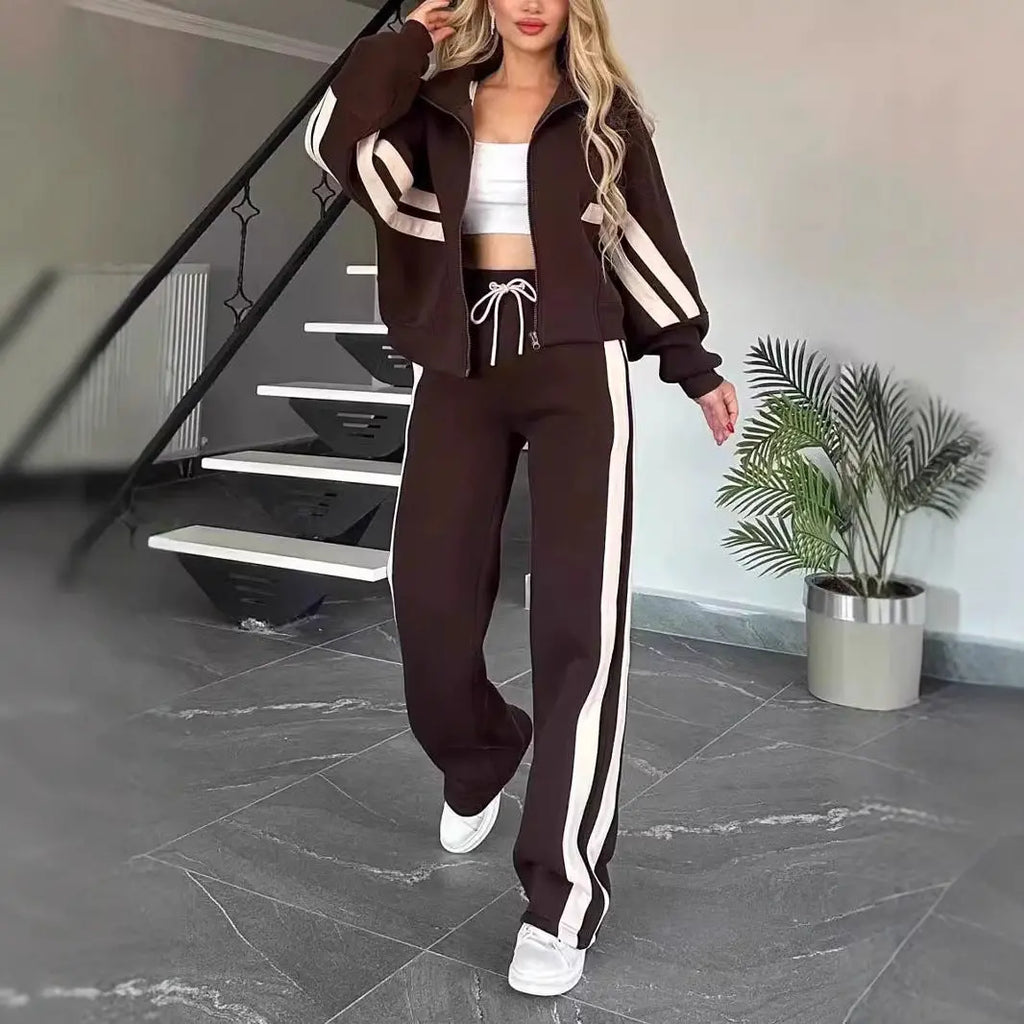 Casual Trousers Simple Zipper Coat For Women - New Era Fashion LLc