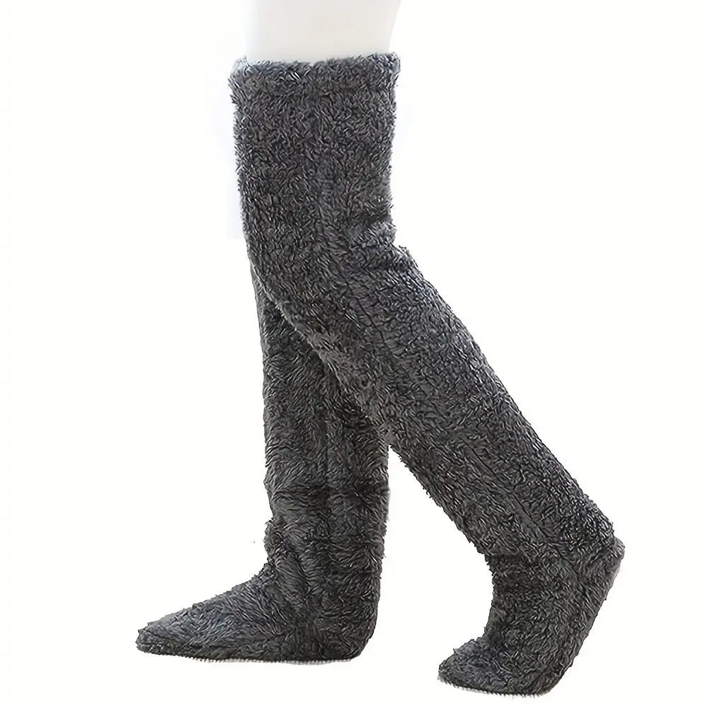 Over Knee High Fuzzy Long Socks Winter Warm Cold Leg Knee Joint Cold-proof Stockings Home Floor Sleeping Socks Cjdropshipping