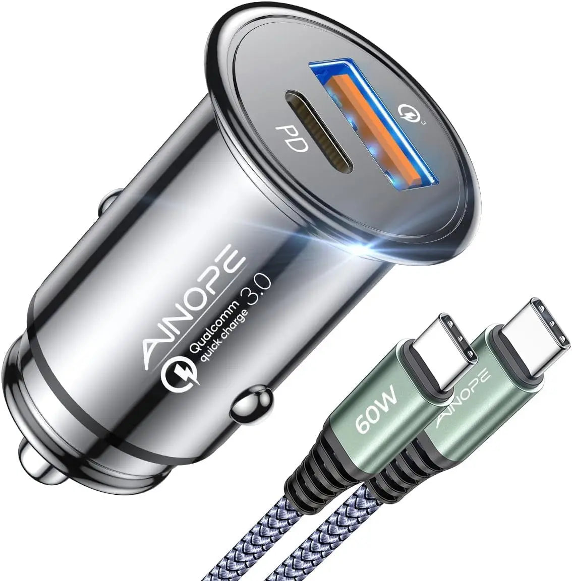 67.5W Car Charger USB C Fast Charge for Iphone 17 Pro Max, PD 45W USB C Car Charger Fast Charging【Mini & Metal】 Valentines Day Gifts Cigarette Lighter Adapter for Samsung Galaxy S26 Ultra/S25