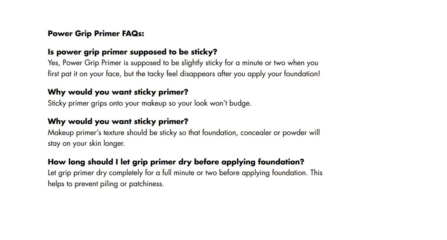 Power Grip Primer, Gel-Based & Hydrating Face Primer for Smoothing Skin & Gripping Makeup, Moisturizing & Priming, Vegan & Cruelty-Free, 0.811 Fl Oz