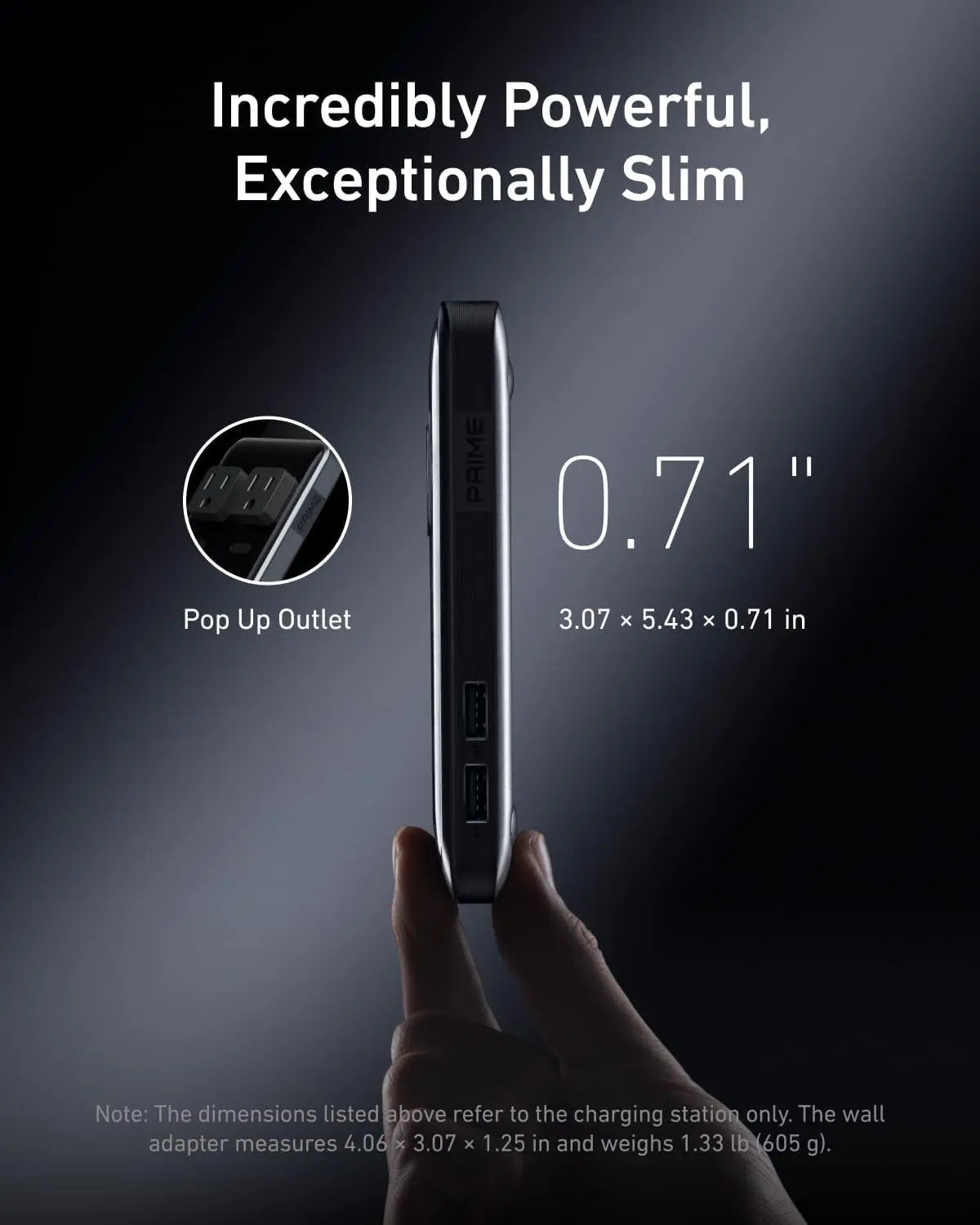 Prime Charging Station, 240W 8-In-1 Power Strip, 5Ft Detachable Extension Cord with Multiple Outlets, 2 AC, 4 USB C, 2 USB A, for Iphone, Macbook, Desk Accessories, Home Office (Not for Travel)