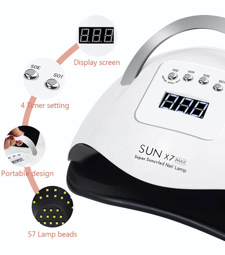 220W Nail Dryer LED Lamp UV Light Polish Gel Curing Machine Electric Manicure New Era Fashion LLc