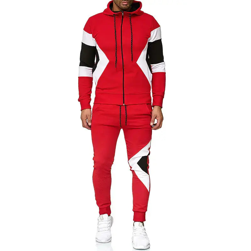 Men's Color Block Hoodie and Sweatpants Set Zendrop