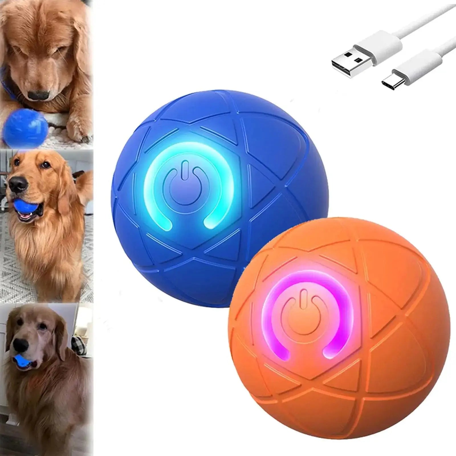 Vibrating Dog Ball Shaky Ball Toy for Dogs Automatic Moving Dog Toy Ball for Dogs Toy Ball Vibrating Ball for Dogs for/Small/Medium/Large Dogs USB Rechargeable (2PCS-Mix) Zendrop