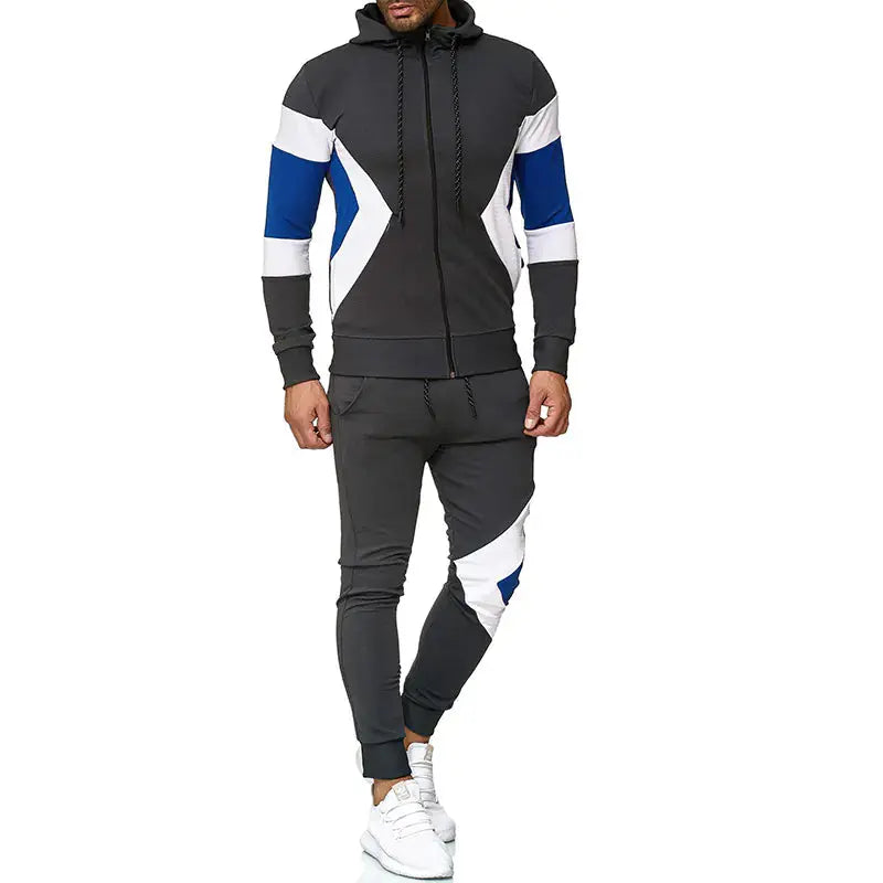 Men's Color Block Hoodie and Sweatpants Set Zendrop