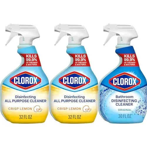 Clorox Disinfecting All-Purpose Cleaner 32 Oz and Disinfecting Bathroom Cleaner Household Essentials 30 Oz Pack of 3 Zendrop