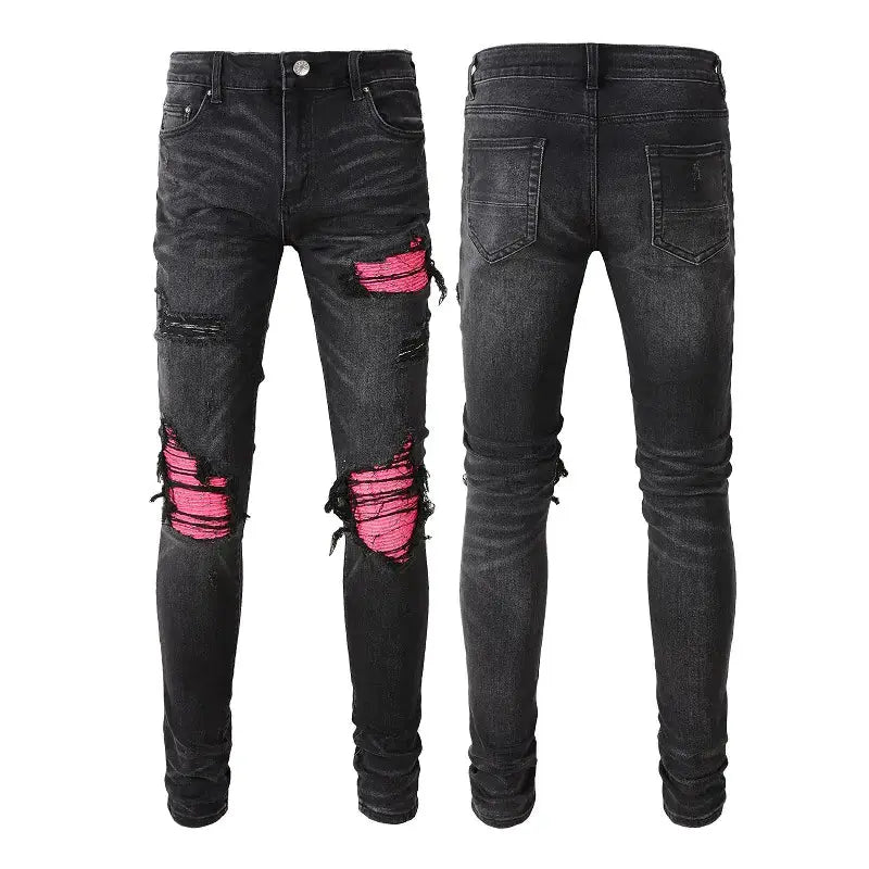 Colorful Stretch Ripped Denim Jeans for Men Zendrop