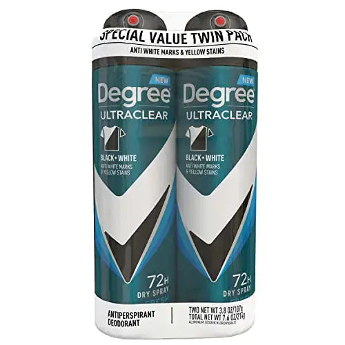 Degree Men UltraClear Antiperspirant Deodorant Dry Spray 72-Hour Sweat and Odor Protection Fresh Antiperspirant For Men With MotionSense Technology 3.8 oz 2 Count Zendrop