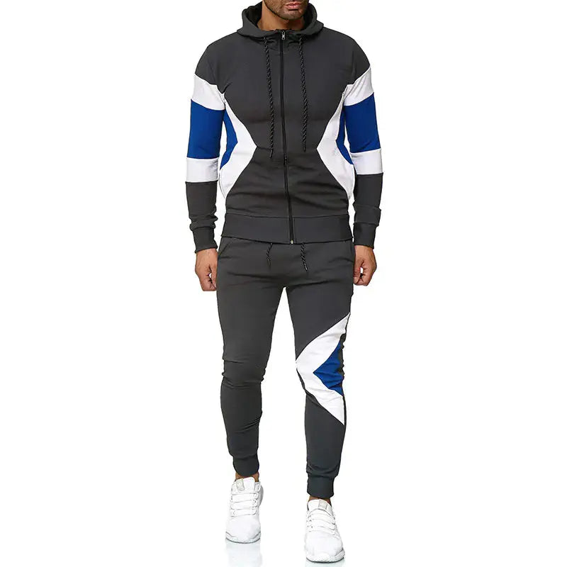 Men's Color Block Hoodie and Sweatpants Set Zendrop