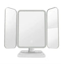 Trifold Makeup Mirror With Light 68 LED Vanity Mirrors 10X Magnifying 180Rotation Zendrop