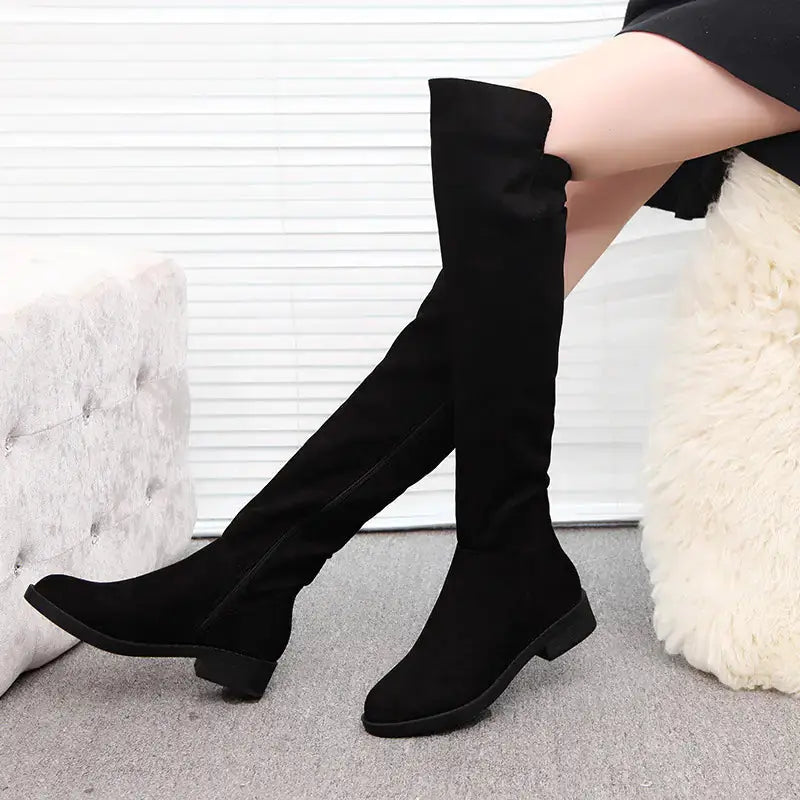 Women's Over The Knee Flat High Tube Boots Zendrop