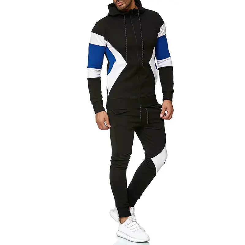 Men's Color Block Hoodie and Sweatpants Set Zendrop