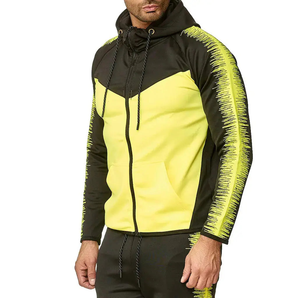 Men's Color Block Hoodie and Jacket Set for Fall/Winter Zendrop