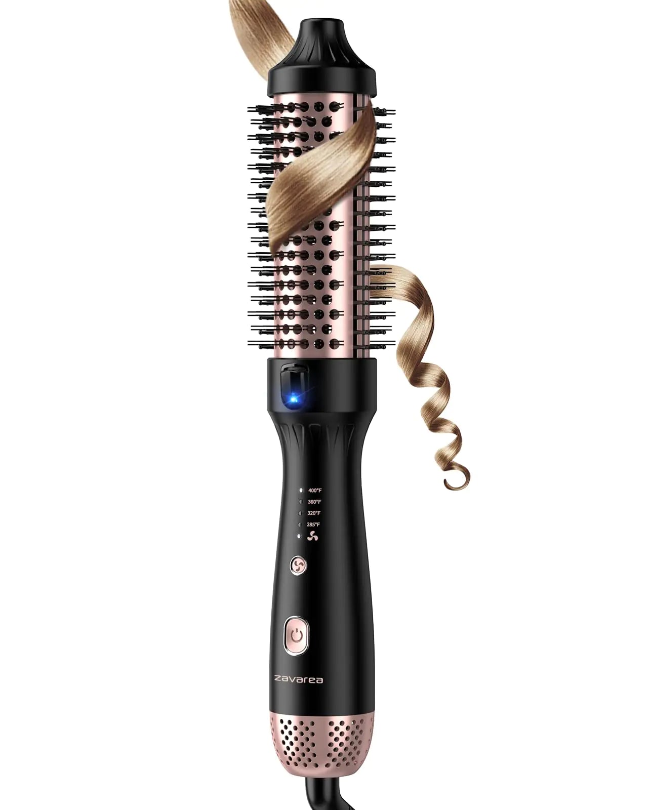 360° Airflow Styler Thermal Brush for Blowout Zavarea 1.5 Inch Negative ion Thermal Brush with Cool Air Heated Brush with 20S Fast Heating & Quick Styling for Curling | Volumizing | Straightening