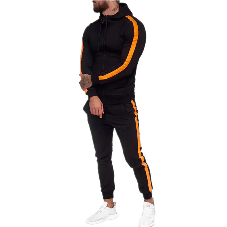 Men's Hooded Zip-Up Athletic Tracksuit Set - New Era Fashion LLc