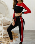 Color Block Casual Sports Set for Women (Fall/Winter) Zendrop