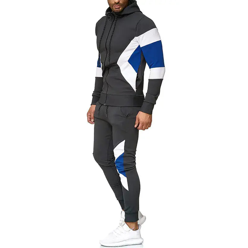Men's Color Block Hoodie and Sweatpants Set Zendrop