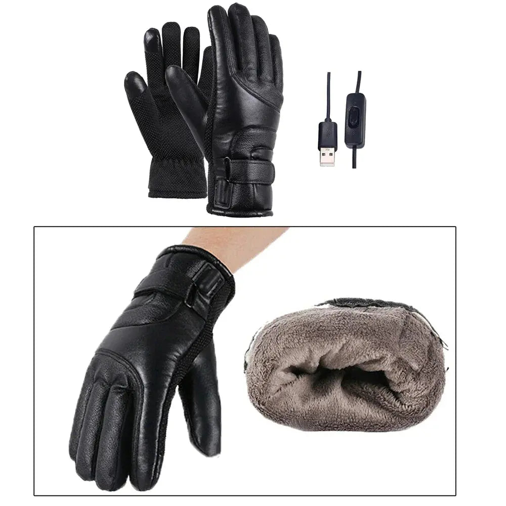 Electric USB Heated Gloves Winter Warming Thermal Ski Snow Hand Warm Windproof Zendrop