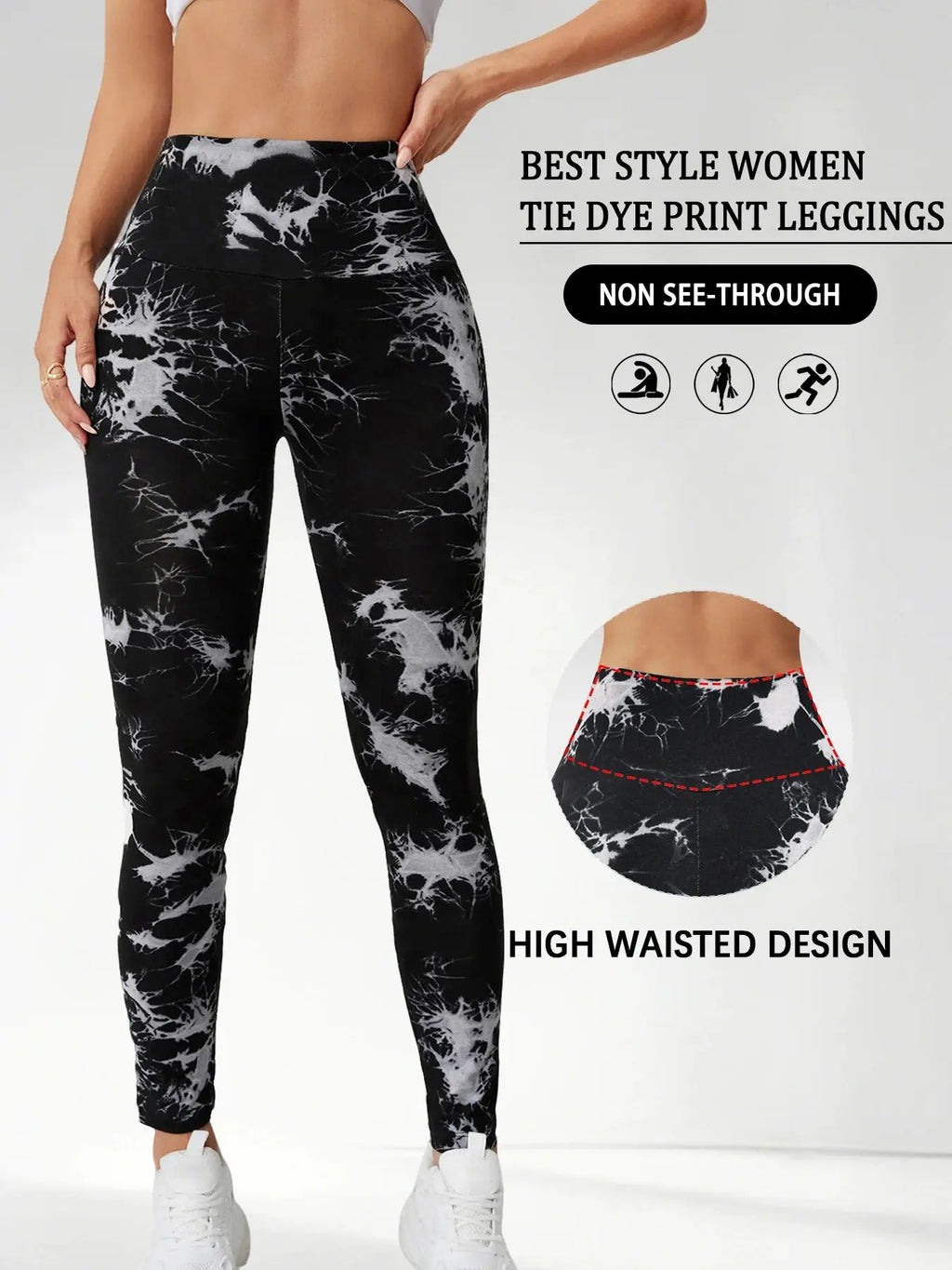Super Soft High Waisted Tie Dye Leggings for Women Yoga Running Gym No See Through Workout Athletic Tights Push Up Gym Fitness Dropshipman