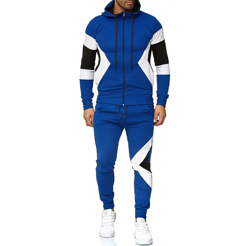 Men's Color Block Hoodie and Sweatpants Set Zendrop