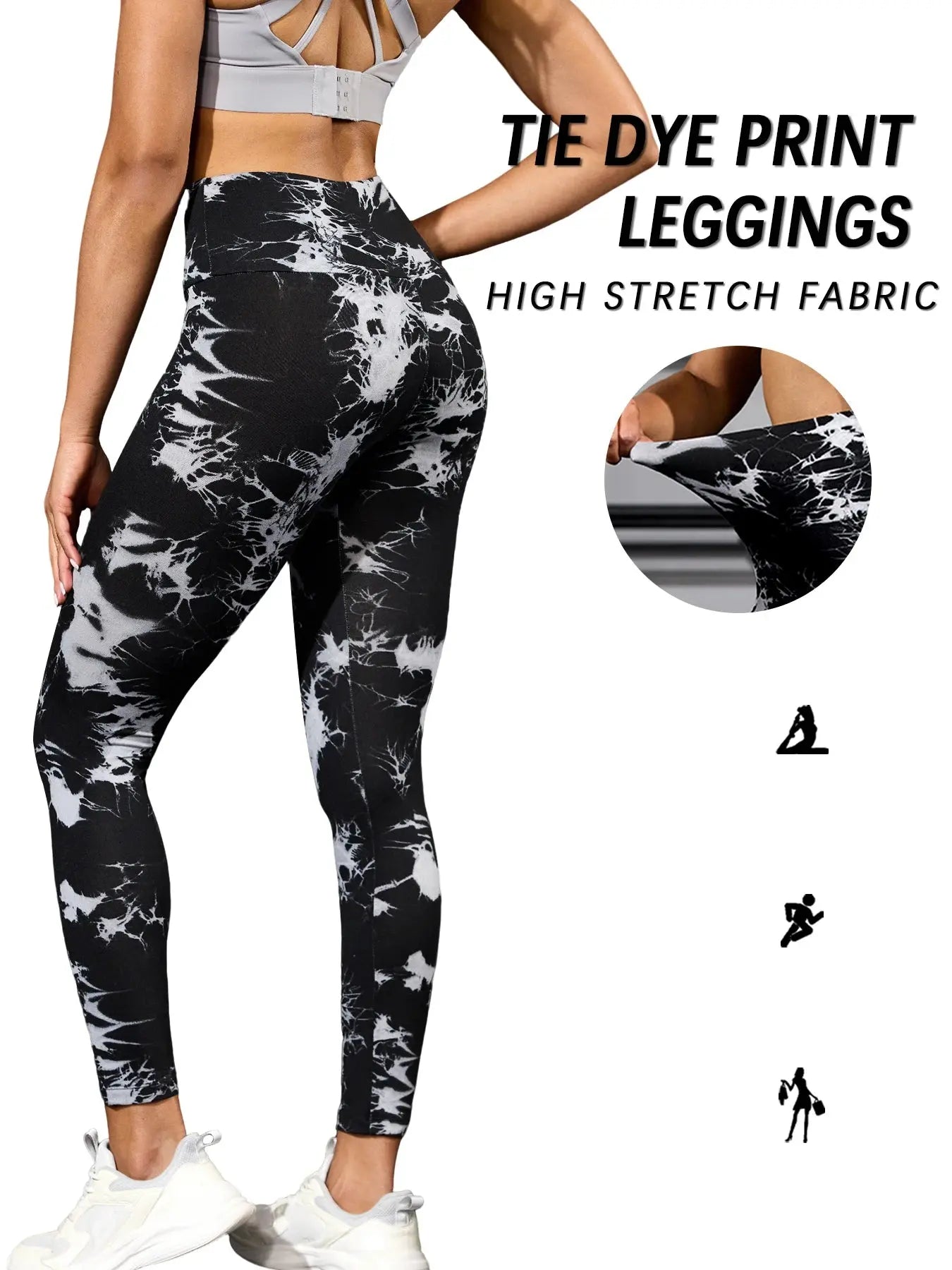 Super Soft High Waisted Tie Dye Leggings for Women Yoga Running Gym No See Through Workout Athletic Tights Push Up Gym Fitness Dropshipman